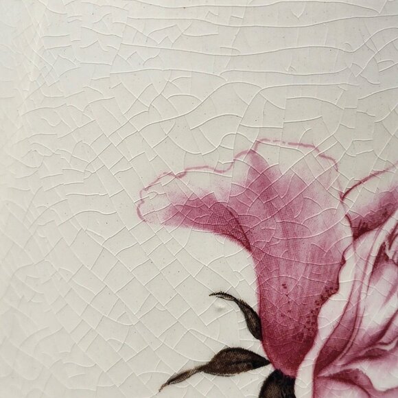 Mid Century Porcelain Coffee Pot & Cups Saucers Green Ivory Roses Palissy UK - Picture 11 of 12